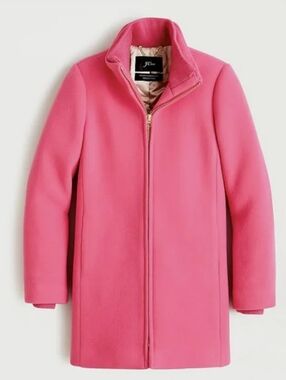 J. Crew Lodge Coat in Italian Stadium Cloth Wool Pink Size 8 Tall NWT